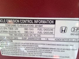 2018 HONDA ACCORD, RED, 1.5L, TURBO, AT,  A25103